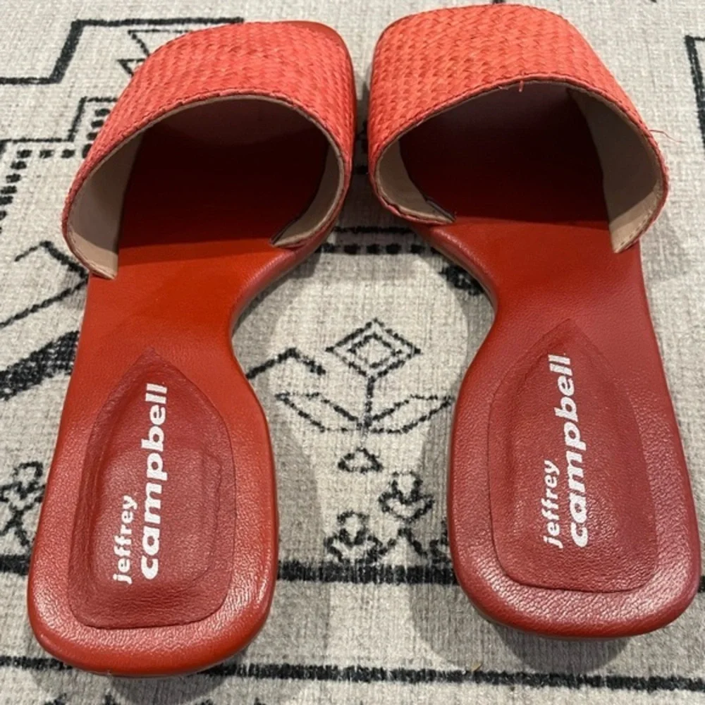 Jeffrey Cambell Leather and Raffia Slip on Sandals US 8 - Picture 3 of 8